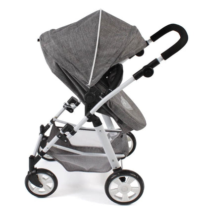Bayer Chic 2000 - Doll carriage Nele, 2in1 combination doll carriage for children aged 4 to 8 years, denim gray, 45cm-84cm