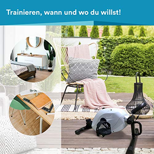 Skandika Pedal Trainer Liten Arm and Leg Trainer Mini Home Trainer Mini Trainer for home, office, and desk | LCD training computer, 8 levels, magnetic brake | 110kg user weight