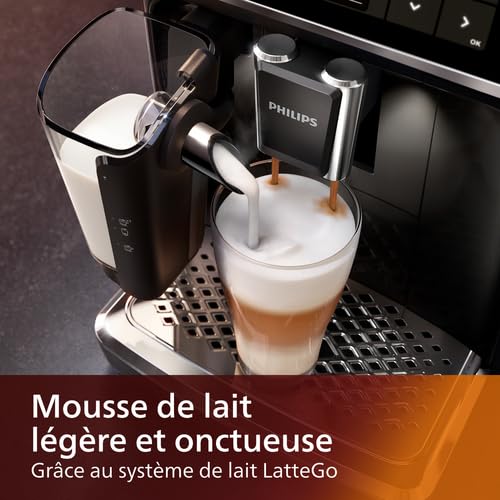 Philips Series 5400 Coffee Machine - LatteGo Milk System, 12 Coffee Specialties, Intuitive Display, 4 User Profiles, Black (EP5441/50)