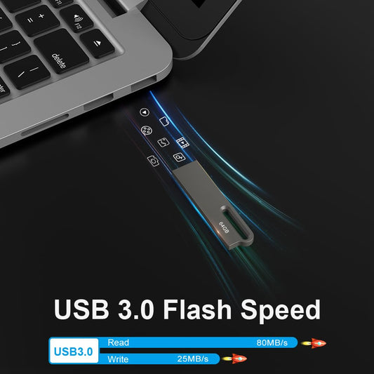 JOIOT 5 Pack USB Flash Drive 64GB USB 3.0 Memory Stick Mini Flash Drive High Speed Waterproof Memory Stick for IOS Android Phone Linux Pad Laptop Black