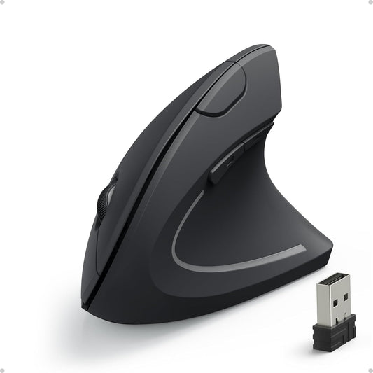 Anchor 2.4G Wireless Vertical Ergonomic Optical Mouse for Windows and Mac OS, USB, 800/1200/1600 DPI, 5 buttons