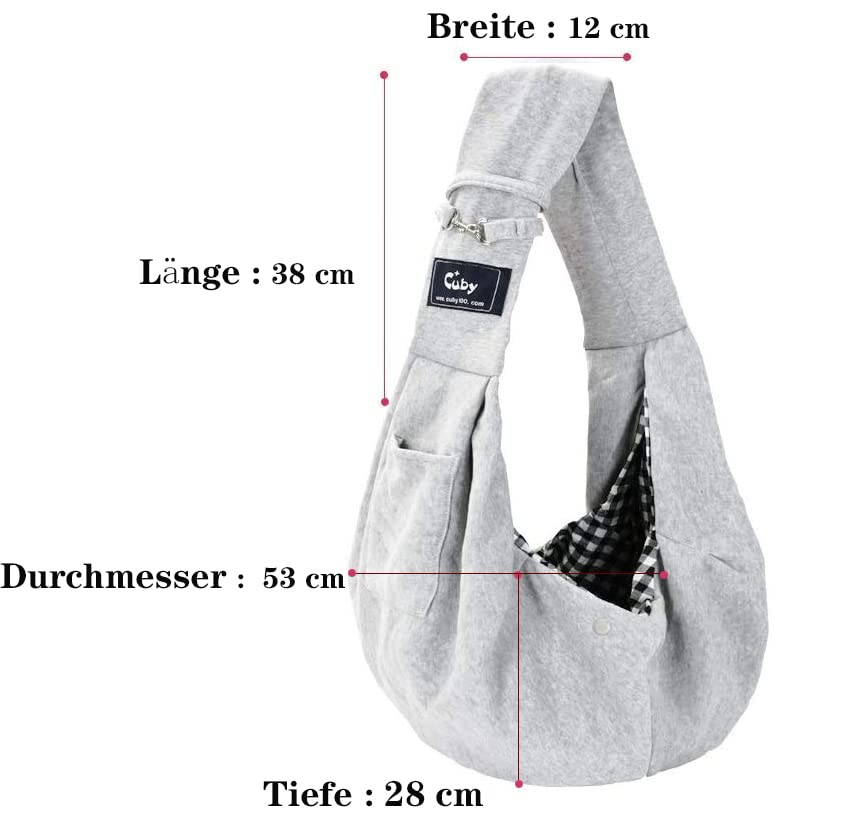 CUBY Summer Sling Pet Carrier Small Dog Cat Single Shoulder Pet Bag for Traveling Dog Carrier Bag (Gray)