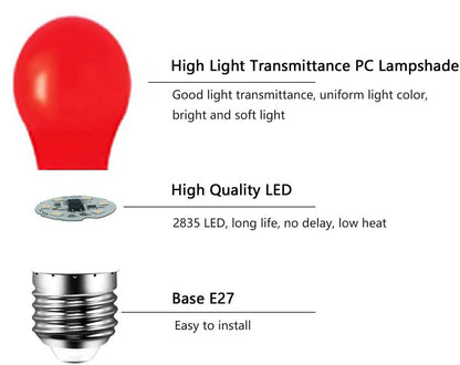 Aiwerttes set with 20 colored LED bulbs 3W E27 A50 mixed red yellow green blue orange, colored bulbs party bulbs [energy class A]
