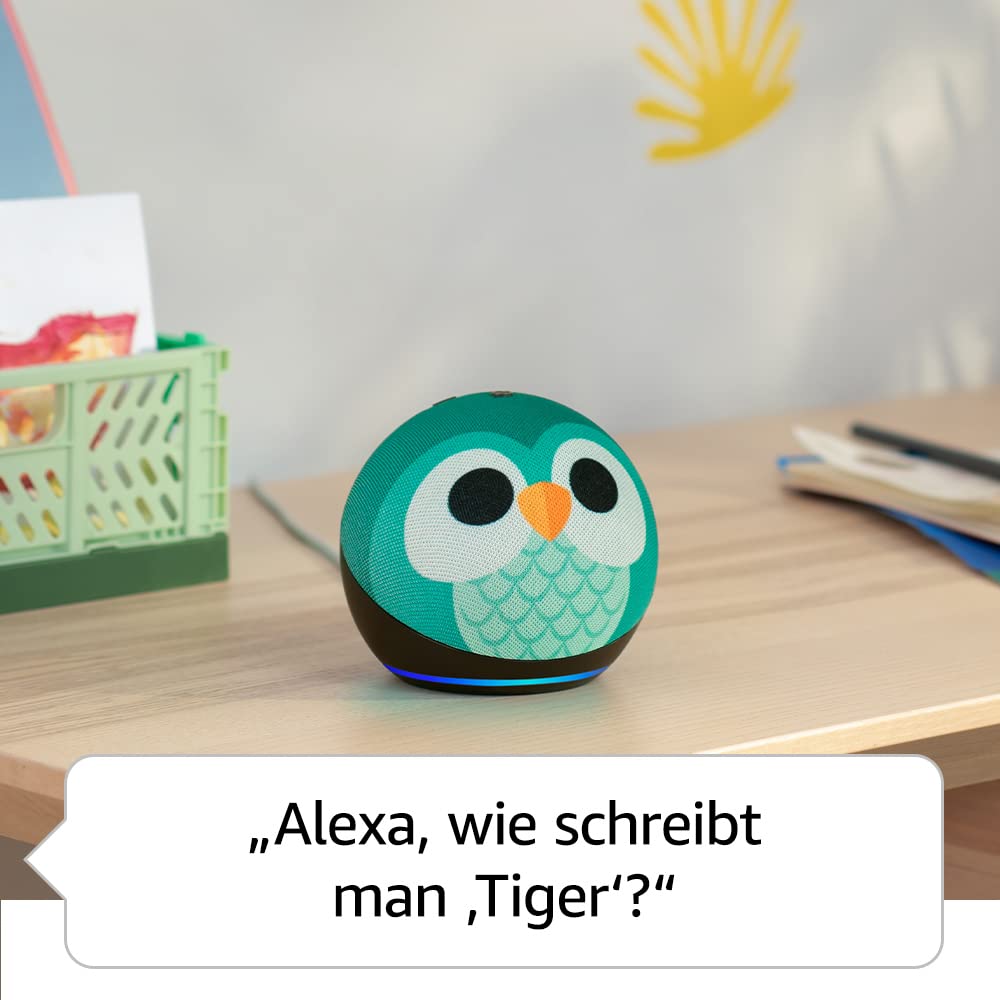 Echo Dot Kids (Latest Generation) | Smarter Wi-Fi and Bluetooth speaker with Alexa | 1 year of Amazon Kids+ content included | Dragon design