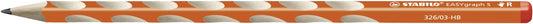 STABILO - Slim triangular pencil for right-handers - EASYgraph S in orange - 10x 2 pack - Hardness grade HB