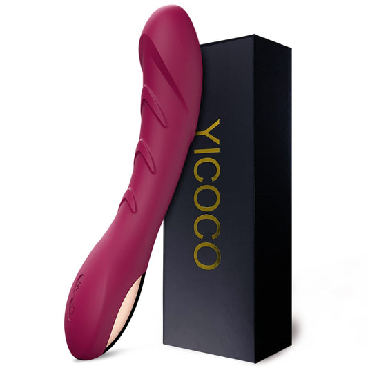 Silicone G-spot Vibrator Sex Toy Vibrator for her Clitoris quiet, Realistic Dildo Anal Vibrator for You Women and Couples with 12 Vibration Modes (Red Wine)