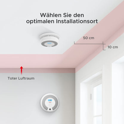 X-Sense SC07 smoke and carbon monoxide detector, autonomous, 10 years, with LCD display and test button, 360-degree monitoring, automatic self-check.