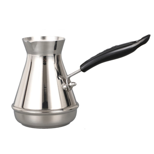 Turkish coffee pot, stainless steel coffee pot with long handle, moka pot for Turkish, Arabic, and Greek coffee, handmade Arabic coffee pot, coffee milk frother (850ml)