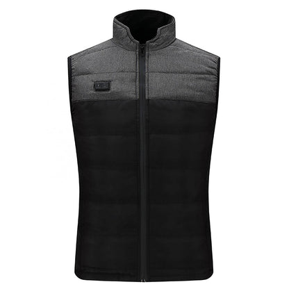 Ayhuang winter jacket for men and women, heated vest, unisex fleece vest, heated jacket with USB adjustable temperature, quilted vest, warm vest, winter jacket for outdoor activities (L, grey)