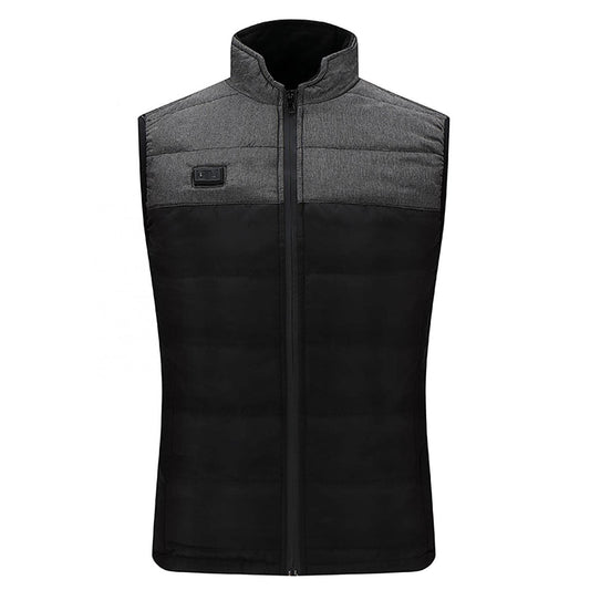 Ayhuang winter jacket for men and women, heated vest, unisex fleece vest, heated jacket with USB adjustable temperature, quilted vest, warm vest, winter jacket for outdoor activities (L, grey)
