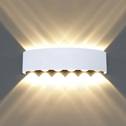HAWEE Modern Waterproof Wall Lamp LED Wall Light Up Down Aluminum Wall Lighting Indoor Outdoor for Bathroom Stairs Porch Hallway Bedroom Corridor Living Room, 12W Warm White