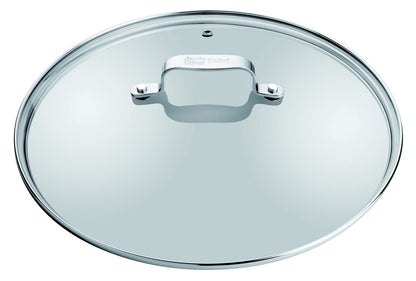 Jamie Oliver by Tefal pan and pot lid 28cm, glass lid with stainless steel rim, steam vent, overflow protection, dishwasher safe, exclusive Jamie Oliver engraving on the lid handle, B89987