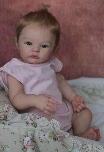 Anano Dolls Reborn Silicone Closed Eyes 50CM Large Realistic Baby Doll Baby Reborn (red)