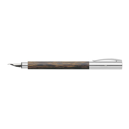 Faber-Castell 148172 - Fountain Pen AMBITION Cocos, Extra Fine nib, includes gift box and converter.