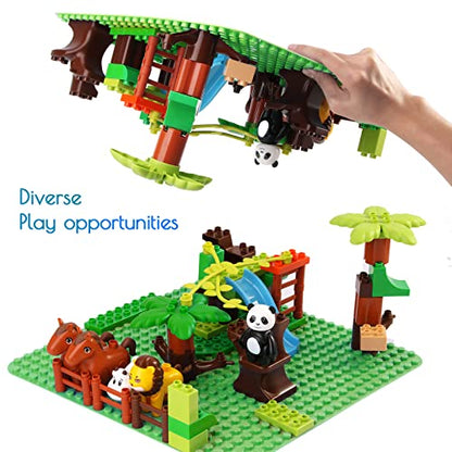 Large building plate compatible with Duplo bricks, big base plate, 38*38cm plate set for creative play, educational toy.