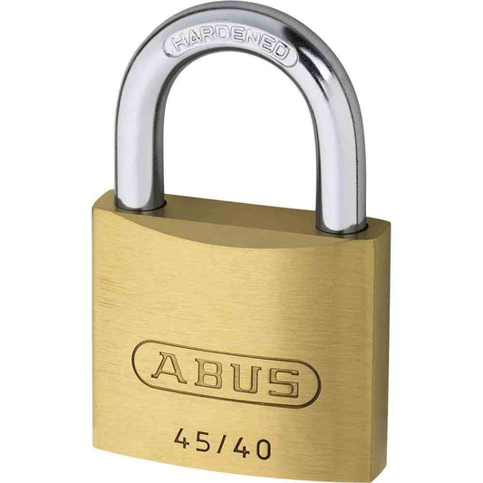 ABUS brass padlock 45/30 - 4-pack - with precision pin tumbler cylinder with mushroom pins - 11823 - ABUS security level 3 - brass color