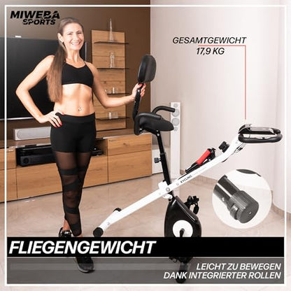 Miweba Sports home trainer bike | MX100 with app control - foldable exercise bike - pedal trainer - indoor bike - leg trainer - fitness bike - home fitness bicycle - cycling bike