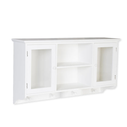 DRULINE wall coat rack white - modern coat rack made of MDF wood, matt lacquered - with sturdy metal hooks, ideal for hallway, bedroom, office - space-saving wall mounting, stylish storage.