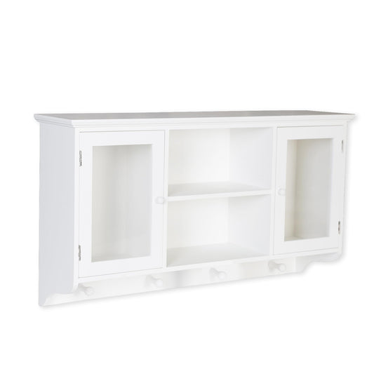 DRULINE wall coat rack white - modern coat rack made of MDF wood, matt lacquered - with sturdy metal hooks, ideal for hallway, bedroom, office - space-saving wall mounting, stylish storage.