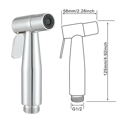 Ownace wall-mounted bidet mixer, chrome finish, spray set, toilet, shower, Muslim hot and cold bidet tap with shattaf spray set.