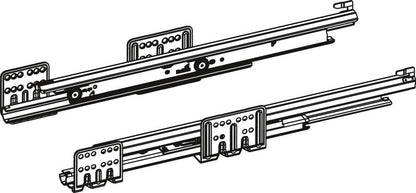 Hettich 9240931 ArciTech full extension slides Actro Silent 19mm NL 500mm 40kg left/right Push to Open, Load Capacity 450mm, Silver, Load: 40 kg