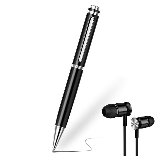 Digital voice recorder, 32GB EPILUM Mini Spy Pen for conferences with HD voice activation, Portable recording with MP3 playback with headphones, USB rechargeable