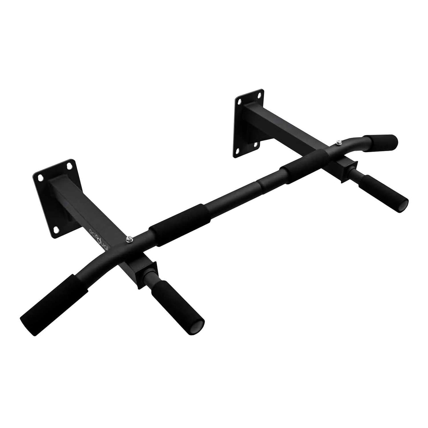 OcioDual wall-mounted chin-up bar for pull-ups, dips, back exercises, up to 200 kg, glossy black, gym, home gym, sturdy