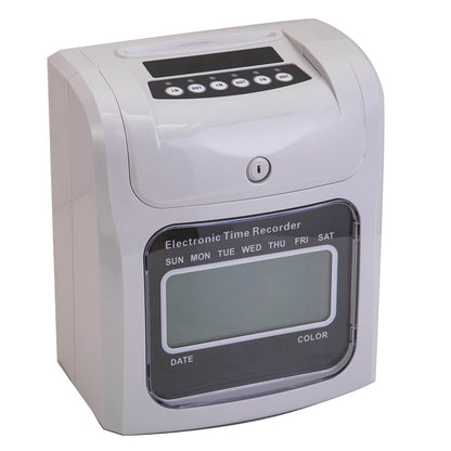 CDZHLTG Electronic time clock stamp clock time recording 960SB incl. 50 time clock stamp cards, 2 security keys, 1 power supply with LED display for office, factory, school