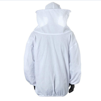 Amacoam Beekeeping Suit Beekeeper Jacket with Hat Professional Beekeeper Clothing Beekeeper Beekeeper Professional Beekeeper Beehive Protection Hat Bee Suit with Zipper for Beekeepers Bee Keepers (White)