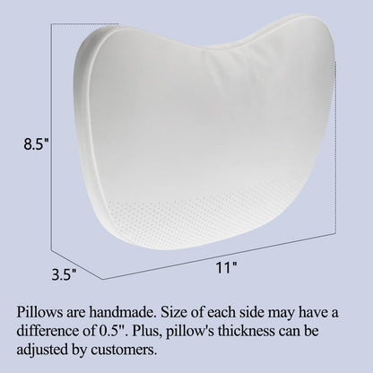TESBEAUTY Upgraded Auto Headrest Pillow 2 Pack Genuine Nappa Leather Car Neck Pillow Tesla Model Y Model 3 Model X Model S Universal Fit Neck Support Pillow White