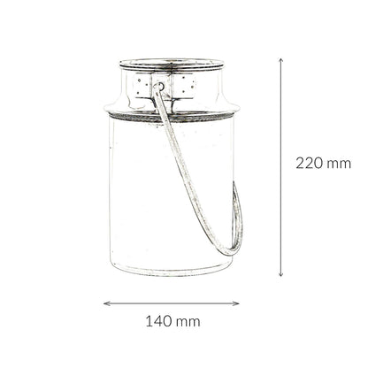 Stainless steel milk jug 2.5l - milk pitcher - for coffee milk sauces - 22cm tall - milk jug with lid - handle transport container - milk jug decoration - coffee pot - wine container