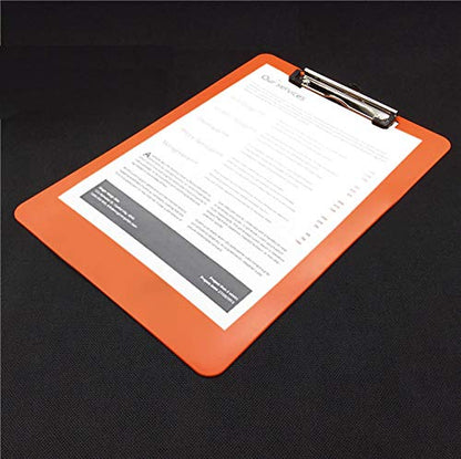 A4 clipboard with rubber-coated metal clamp, A4 writing board with hanging hole, pad holder clipboard - plastic base - writing pad set with 6 colors - TKD8022