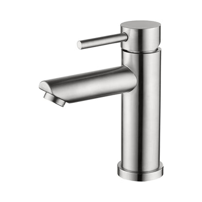 Ibergrif bathroom faucet, stainless steel single lever mixer tap for hot and cold water, drip-free and water-saving, 98mm spout height, grey bathroom fixture M11103.