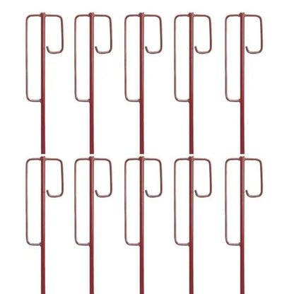 KRUSE 10 lantern brackets with safety bow - 125 cm Ø 12 mm - Barrier rope holder Berlin model, forged tip - red dip-coated