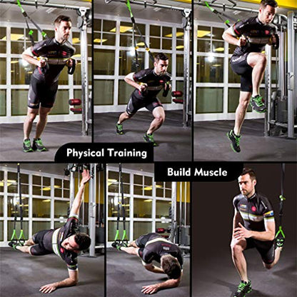 RHINOSPORT Suspension Trainer Sling Trainer Full Body Workout, Home Suspension Trainer, Strength Training & Home Workout, Bodyweight Resistance Fitness Home Gym Equipment for Indoor Outdoor Use (Bright Orange)