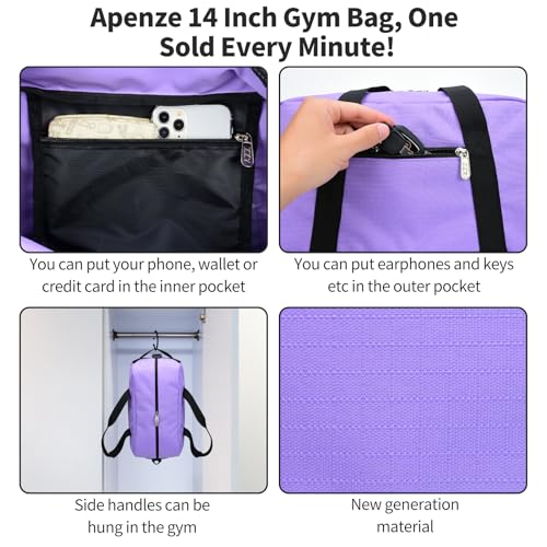YoKelly Small Duffel Bag Mini Travel Bag, Sports Bag 18L, XS School Sports Bag, Weekender, Gym Bag 35x20x25cm - Purple