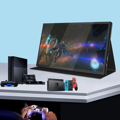 Jun-Saxifragelec Portable Monitor 10.1 inch IPS Touch Screen 1024 * 600, gaming monitor with stand, for Raspberry Pi screen