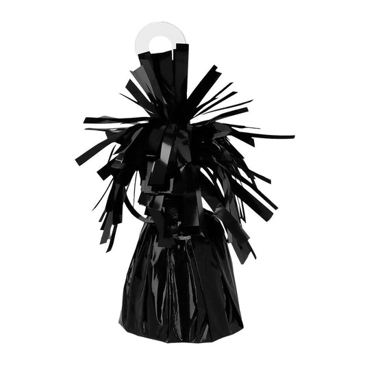Boland - Balloon weight with metallic foil, 16 pieces, 160 - 180 g, balloon holder, for air balloons and helium balloons, black
