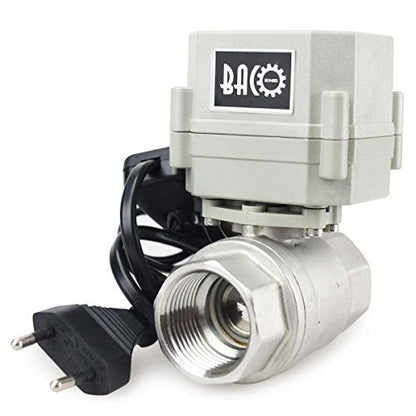 BACOENG AC110/230V 2-way 1" Stainless Steel Motorized Ball Valve Electric Zone Valve with Plug NC