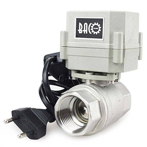 BACOENG AC110/230V 2-way 1" Stainless Steel Motorized Ball Valve Electric Zone Valve with Plug NC
