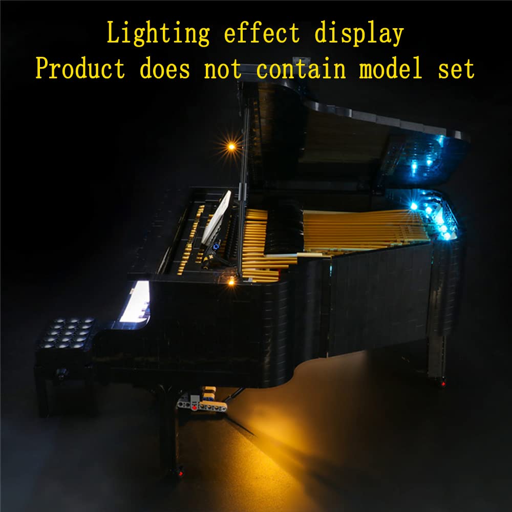 GEAMENT LED Light Kit (Remote Control) Compatible with Lego Grand Piano Building Set for Adults - Lighting Set for Ideas 21323 (Model Set Not Included)