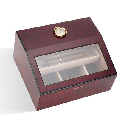 PIPITA Cigar Humidors, Cigar Box with Hygrometer and Humidifier, Cedarwood Desktop Cigar Humidors for 40 Cigars (PD089)