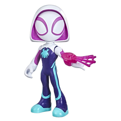 Marvel Spidey and His Super Friends 22.5cm Super Size Ghost-Spider Action Figure with Movable Head & Arms, Web Accessories - Preschool Toy for Kids 3 Years and Up - Featured on Disney+