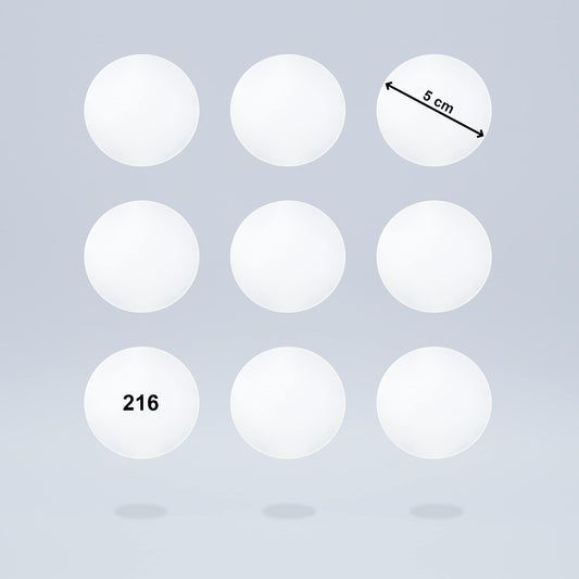 KROPP Self-Adhesive Diffuser Films for LED Lamps, 5 cm Circle Cut, Milk Glass Film for a beautiful appearance and light diffusion, Filter set with 9 pieces