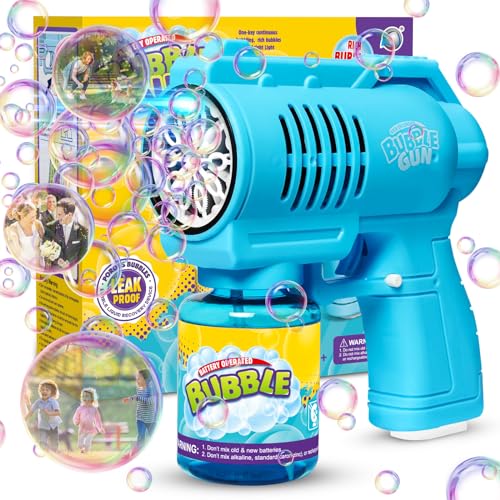 Bombble Automatic Bubble Gun, Bubble Machine for Kids 10000 Bubbles/Minute with 130ML Bubble Solution, Bubble Toy Gift for Children/Birthday/Party (2026-6)