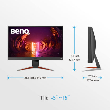 BenQ MOBIUZ EX240N 24-inch FHD 1080p Gaming Monitor, 165Hz, 1ms MPRT, AMD FreeSync Premium, Gaming Color Modes, HDRi Technology, HDR10, Light Tuner, Black eQualizer, Built-in Speakers, Eye-Care.