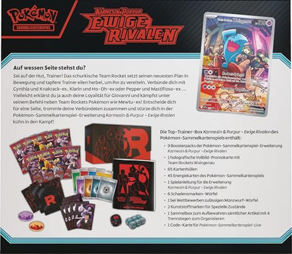 Pokémon Trading Card Game: Top Trainer Box Crimson & Purple - Eternal Rivals (1 full-art promo card, 9 booster packs, and premium accessories)