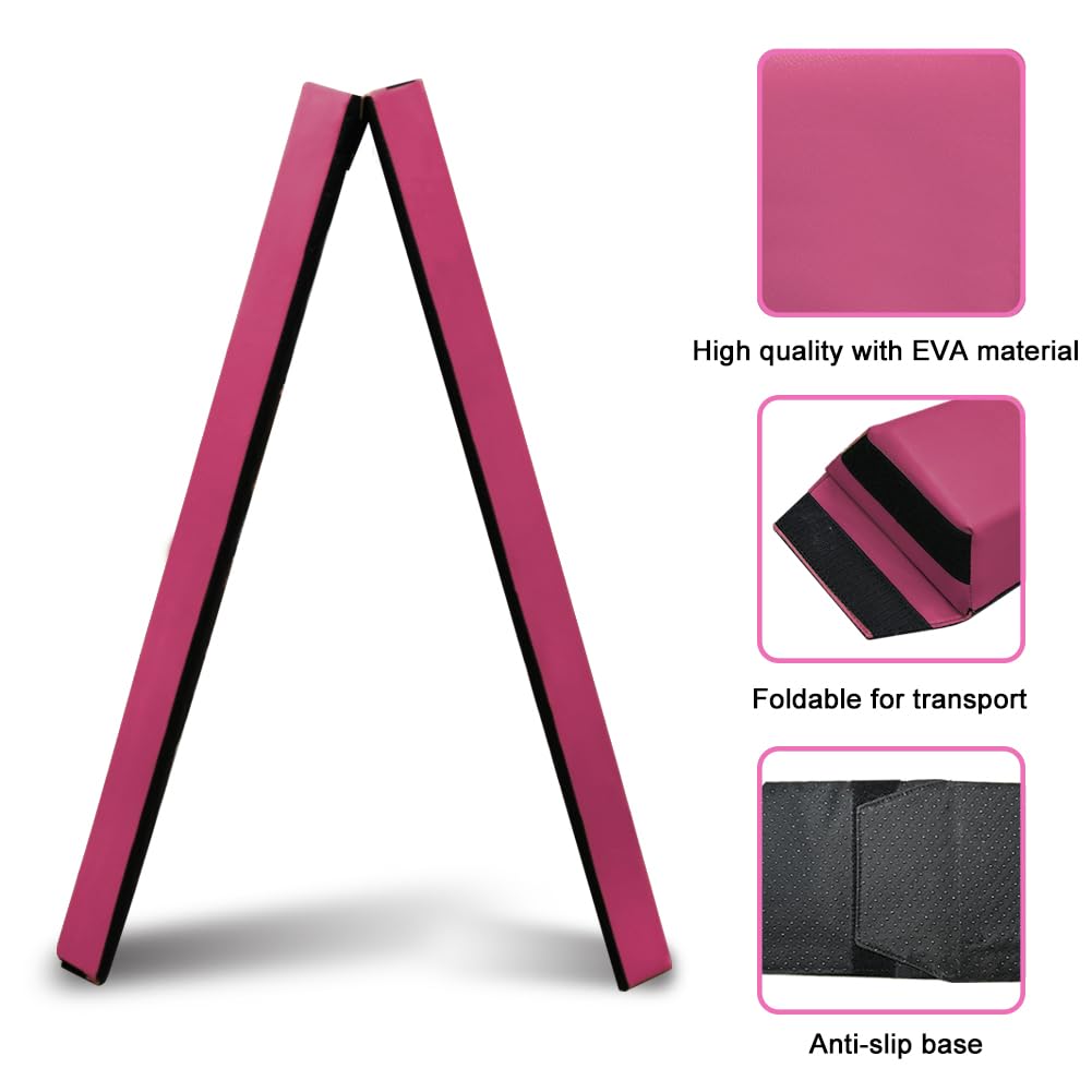 HomeSun Floating Beam 240cm Foldable Balance Beam Gymnastics Balance Beam Exercise Fitness Training Gymnastics for Home (Pink, 240cm)