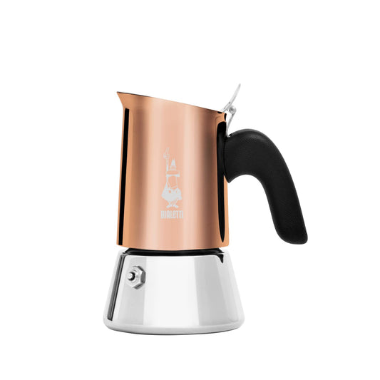 Bialetti New Venus coffee maker 2 cups, heat-resistant handle, not suitable for induction, 2 cups (85 ml), stainless steel, color - copper, Wattage - 3600