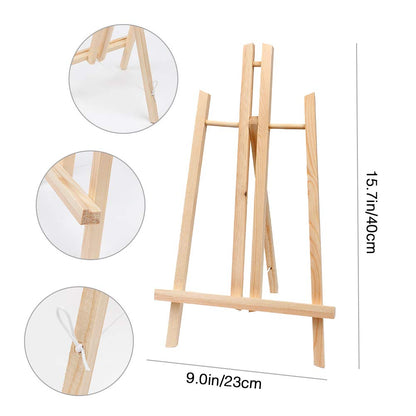 HOTOOLME 55 pieces Canvas Painting Set with Acrylic Paint Set, including wooden easel, canvases, brushes, palette, and storage bag. Acrylic painting starter kit for boys and girls.